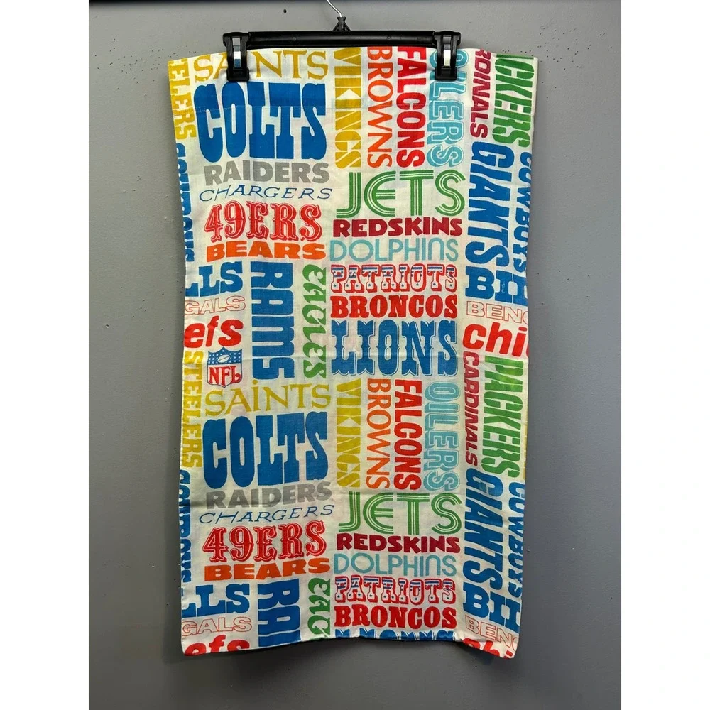 Sears Pillow Case Unisex OS White NFL Team Names Vintage Perma-Prest Made in USA